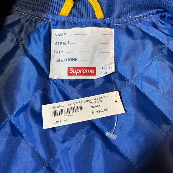 NWT Supreme Old English Corduroy Varsity Jacket size S - Picture 4 of 8